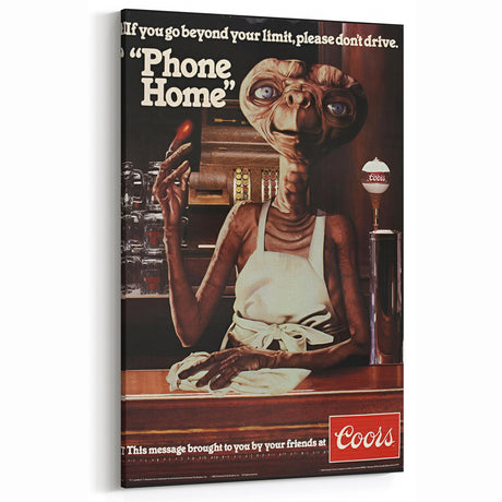 Coors Beer Retro Poster - E.T. "Phone Home" Vintage Ad Art