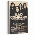 Bad Company 1976 Concert Poster – Retro Black & White Wall Art