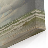 Vintage Landscape Art - Dramatic Clouds and Waves at the Beach
