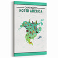 Educational Nursery Wall Decor – North America Continent Map