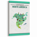 Educational Nursery Wall Decor – North America Continent Map