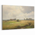 Vintage Landscape Art - Tranquil Country House and Lush Fields