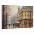 Vintage Landscape Art - Parisian Street with Rainy Atmosphere