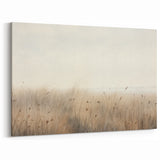 Vintage Landscape Art – Serene Field with Tall Grass and Fog