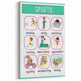 Children's Learning Art Prints - Sports Activity Chart