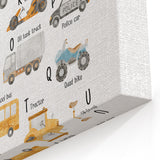 A-Z Vehicles Kids Educational Wall Art - Learning Poster for Classrooms