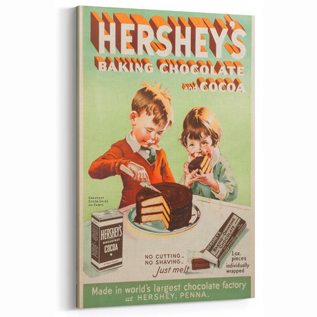 Retro Hershey's Cocoa Poster - Vintage Kitchen Wall Art