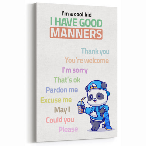 Good Manners Educational Wall Art - Kids' Learning Poster