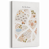Kids Educational Wall Art - Illustrated Farm Life Learning Print