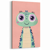 Cute Green Dinosaur Wall Art - Girls Room & Nursery Decor