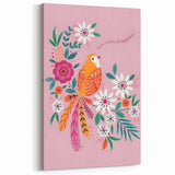 Floral Bird Wall Art - Girls Room & Nursery Nature Decor