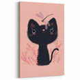 Adorable Black Cat Wall Art - Girls Room & Nursery Decor