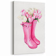 Charming Pink Boots with Flowers Wall Art - Girls Room Decor