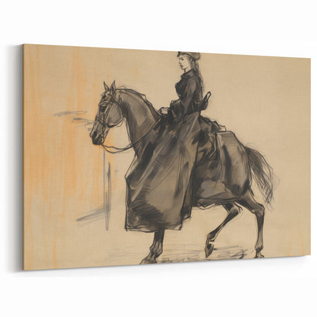 Vintage Portrait Art | Antique Equestrian Portrait Drawing