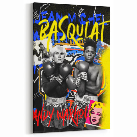 Basquiat & Warhol Pop Art Wall Art - Vibrant Duo Canvas Print