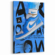 Air Jordan Pop Art Wall Art - Bold Blue Sneaker Canvas Print
