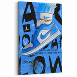 Air Jordan Pop Art Wall Art - Bold Blue Sneaker Canvas Print