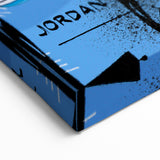 Air Jordan Pop Art Wall Art - Bold Blue Sneaker Canvas Print