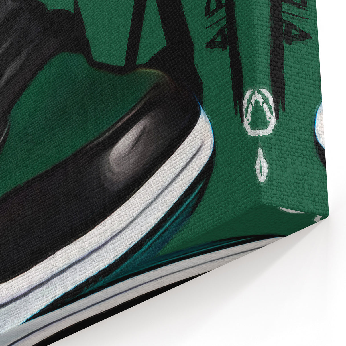 Air Jordan Pop Art Wall Art - Bold Green Sneaker Canvas Print