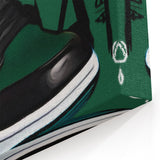 Air Jordan Pop Art Wall Art - Bold Green Sneaker Canvas Print