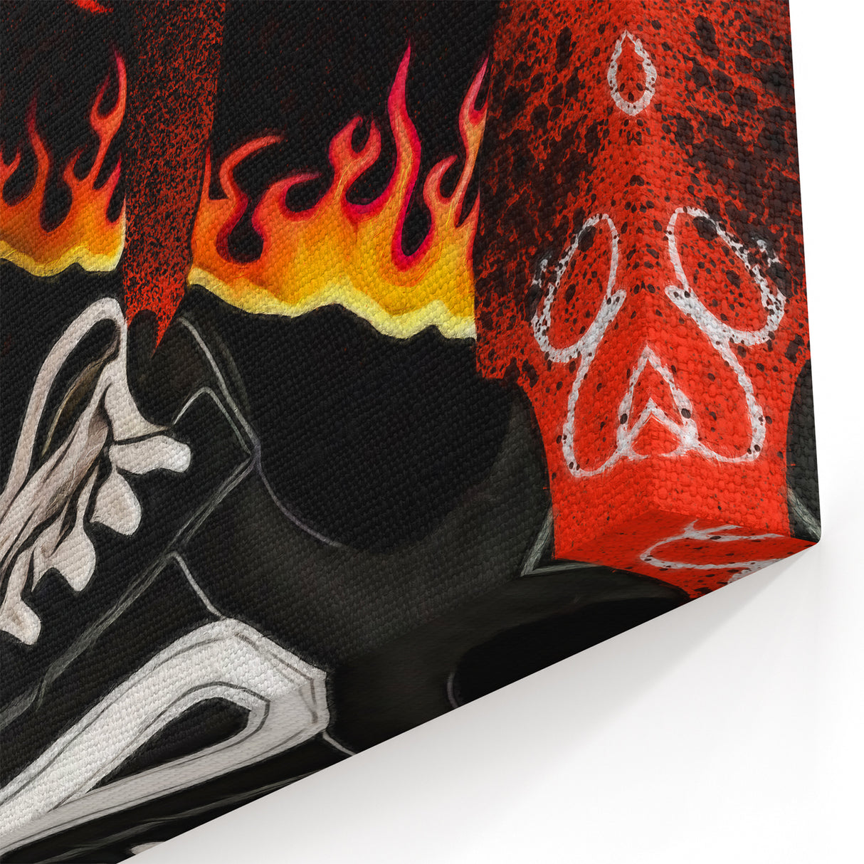 Vans Pop Art Wall Art - Bold Flame Sneakers Canvas Print