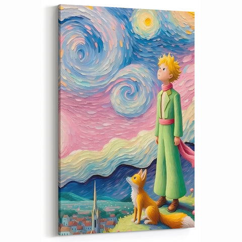 Dreamy Starry Night Girls Room Wall Art – Kids Room Art Print