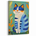 Nursery Wall Art – Playful Blue Cat Illustration for Kids' Room