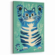 Playroom Wall Art – Fun Blue Cat Illustration for Kids' Decor