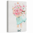 Floral Bouquet Girl Girls Room Wall Art – Kids Room Art Print