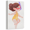 Nursery Wall Art – Whimsical Snorkeling Girl Illustration Print