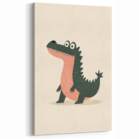 Kids Room Art Prints – Playful Crocodile Illustration for Nursery