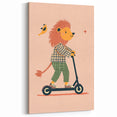 Playroom Wall Art – Trendy Lion on Scooter Illustration Print