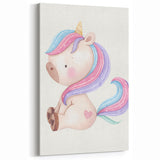 Nursery Wall Art - Cute Pastel Unicorn Print for Kids Room Decor
