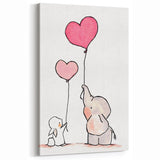 Cute Elephant & Bunny Girls Room Wall Art - Nursery Balloon Decor