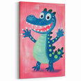 Smiling Dinosaur Art for Kids - Playroom Wall Art