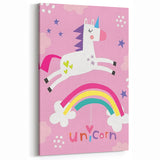 Magical Unicorn & Rainbow Girls Room Wall Art - Kids Fantasy Decor