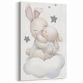 Sleeping Bunny & Baby Girls Room Wall Art - Nursery Cloud Decor