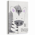 Kids Room Art Prints - Be Unique Zebra Wall Art for Girls' Bedrooms