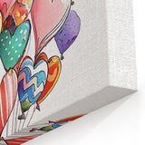 Colorful Heart Balloon Wall Art - Kids Room and Nursery Print