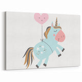 Floating Unicorn Girls Room Wall Art - Whimsical Nursery Print