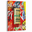 Bold Pop Art Wall Art - Dollar Sign Canvas with Red and Yellow