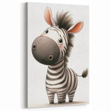 Adorable Zebra Girls Room Wall Art - Playful Nursery Animal Print