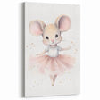 Ballerina Mouse Girls Room Wall Art - Soft Pastel Nursery Print