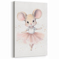 Ballerina Mouse Girls Room Wall Art - Soft Pastel Nursery Print