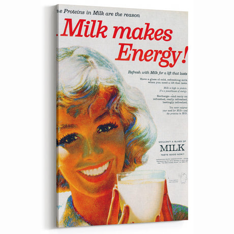 Retro Milk Ad Wall Art – Vintage Print for Classic Decor