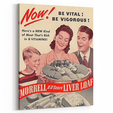 Retro Morrell Liver Loaf Ad Wall Art – Vintage Print for Decor