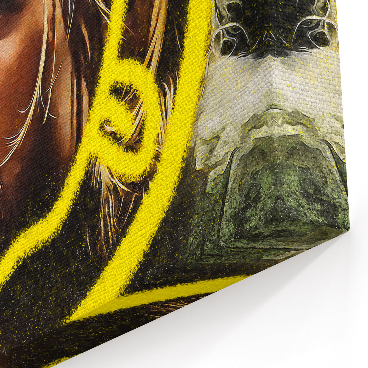 Grunge Pop Art Wall Art - Kurt Cobain Canvas with Yellow and Black