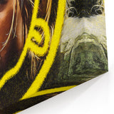 Grunge Pop Art Wall Art - Kurt Cobain Canvas with Yellow and Black