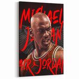 Iconic Pop Art Wall Art - Jordan Canvas with Red and Black