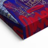 Vibrant Pop Art Wall Art - Multicolor Canvas with Urban Graffiti